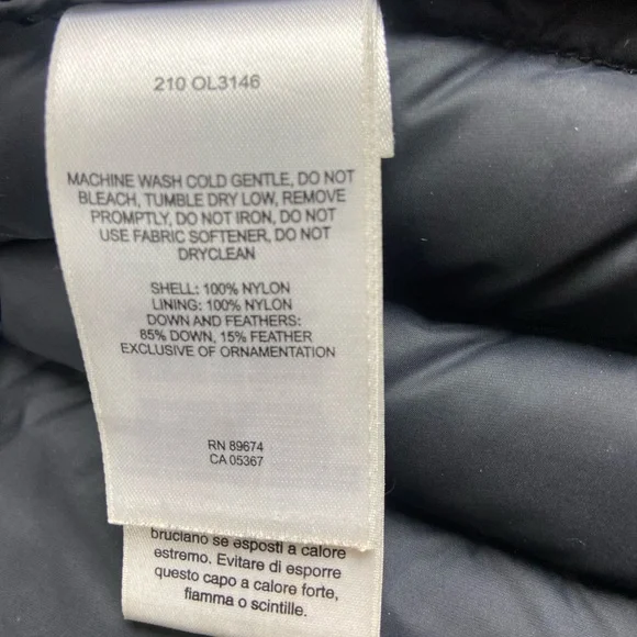 Mountain Hardware Womens Goose Down Puffer Jacket Medium Black Fleece Collar - Picture 5 of 5